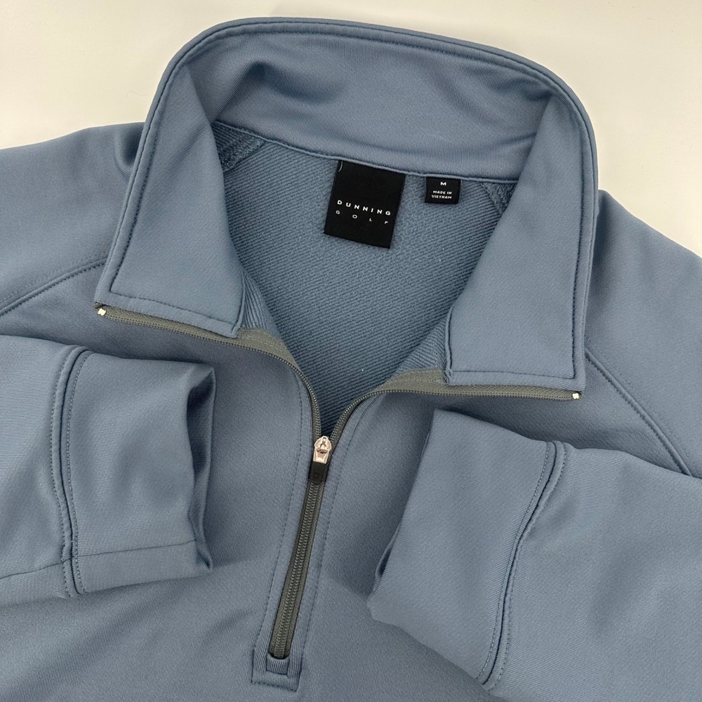 Dunning Golf Quarter Zip Pullover Mens Size Medium Blue Gray Performance Top